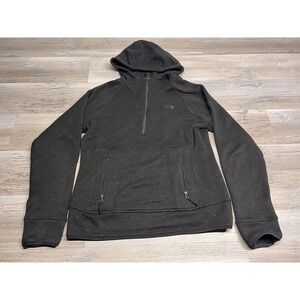 The North Face Womens 1/4 Zip Pullover Knit Hoodie Fleece Lined Pockets Size S‎